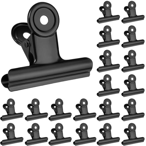 luckaide Bulldog-klämma på 30 mm, små bulldoggklämmor för filer, foton, böcker, dokument, blockhållare för etiketter, väskor, butiker, hem, 20 st