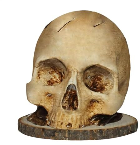 Soporte para cuchillos de cocina, bloque de cuchillos de calavera de terror gótico, organizador de cuchillos de cabeza con forma de esqueleto, decoración de estante de almacenamiento aterrador para