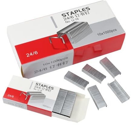 Aacehlh 10000pcs No.12 Staples,Standard 1/4 Inch Length,24/6 Standard Staples for Most Standard Desktop Staplers