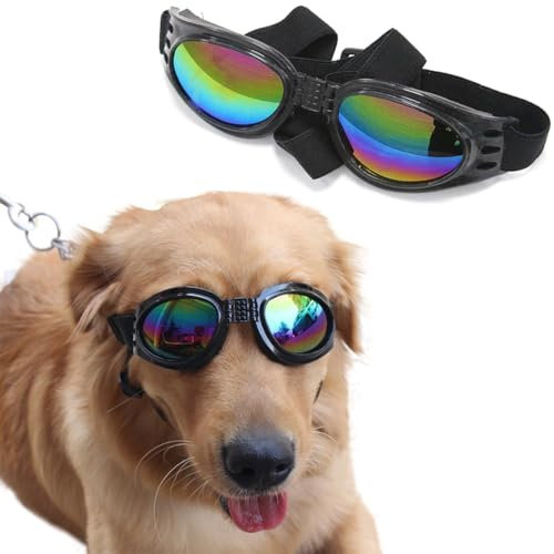 XYTAHDM Augenschutz für Hunde, Hunde Sonnenbrille für Kleine, Sonnenbrille, Hunde Hundebrille Wasserdichter Anti-UV Schutzbrille, für kleine/mittelgroße Hunde