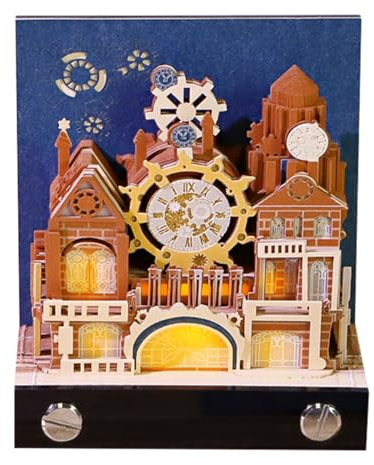 Calendario 3D 2026 con luce a LED, calendario da scrivania creativo steampunk, calendario 3D fai da te, da strappare, con intaglio di carta, blocco note artistico, per Natale, vacanze, Capodanno