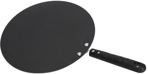 Fockety GJUTJÄRN, RUND STEKPANNA, 11-TUMS NONSTICK CREPE MAKER PAN MED HANDTAGSKYDD, Färdigkryddd Comal Förtortillas Platt Stekugn, SPIS, BBQ, ELD, RÖKARE, INDUTSSSÄKER