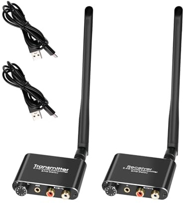 jebyltd Ensemble D'adaptateurs Sonores sans Fil 2.4GHz Émetteur-récepteur Gammes De 160 Pieds pour Consoles De Mixage Amplificateur avec Câble d'alimentation USB À Faible Retard
