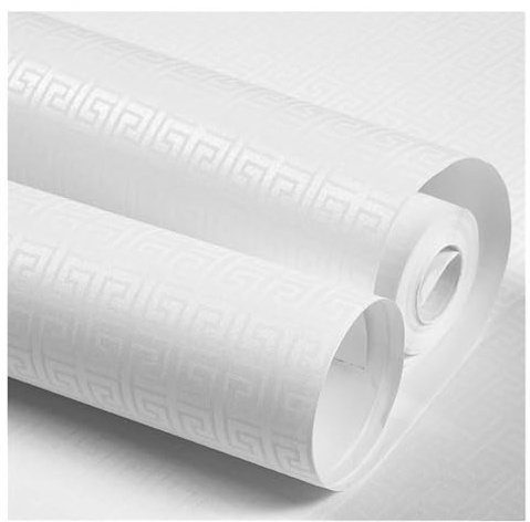 SDIUAKBV Tapeter fiberduk tapet vävd tapet för vardagsrum, sovrum, klassisk bakgrund zen(Off vit, 0,53 x 3,0 m)