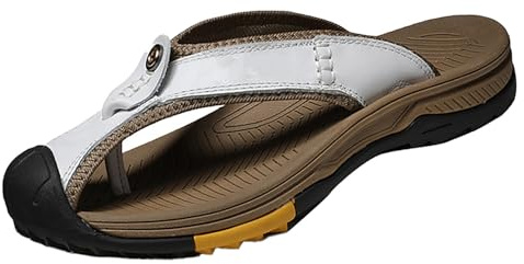 YIzdegg tåsandaler dam läder – flip flops bågestöd sandaler mjuk sula pantoletter andas tåseparator ultrakudde rehaba-sandaler komfort sommarskor halkfria utomhussandaler