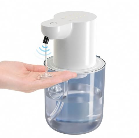 KORVORIA Dispensador Jabon Automatico Pared 400ml, Dosificador Gel Blanco