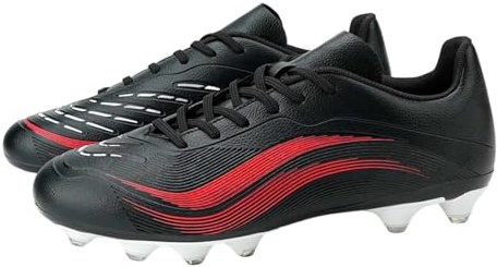 Chaussures de football pour homme avec crampons en gazon artificiel, chaussures d'entraînement professionnelles, chaussures de football avec crampons, antidérapantes, chaussures de sport, O Noir., 39