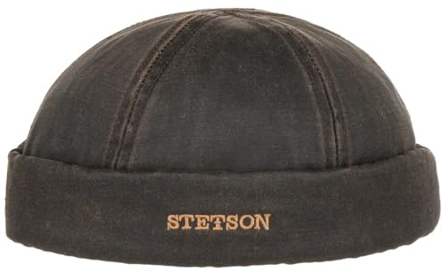 Stetson Old Cotton - Casquette Docker pour Homme - Aspect usé - Casquette sans visière - Bonnet en Coton pour Le Printemps/été - Bonnet de Port, Marron, 56-57