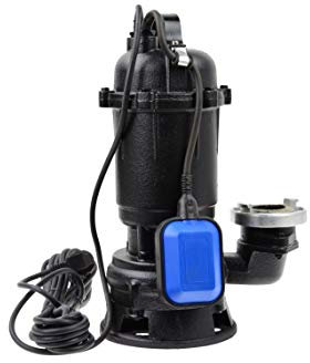 BSD Pompe d'évacuation pour Eaux Usées, Pompe Submersible avec Broyeur et Flotteur, Corps en Fonte - Pompe pour Eaux Chargées WQD-055 - Raccord C Storz - 550W, 17 000L/h, 8m Hauteur de Refoulement