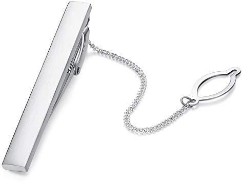 HONEY BEAR Herren Krawattennadel Krawattenklammer Hochzeit Tie Clip aus Edelstahl,MEHRWEG (Gebürstetes Silber)