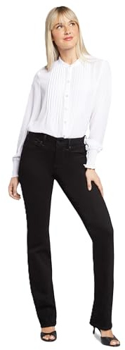 NYDJ Women's Marilyn Straight, Black, 16