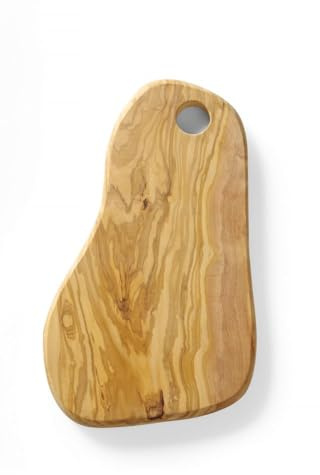 HENDI Plateau à fromage, plateau de service, en bois d'olivier, avec trou, ca. 350x210x(H)18mm