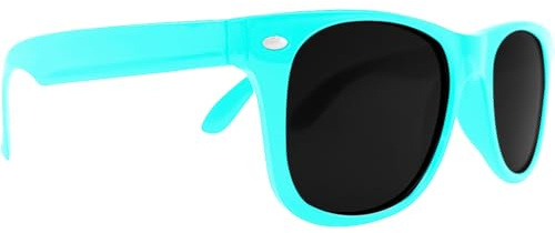 Mustavo Kids Sunglasses Turquoise Blue Children's Sunglasses Gloss Finish 100% UV400 Protection Fashion Glasses Fun Vibrant Colours For Ages 3-9 Years Old Boys Girls