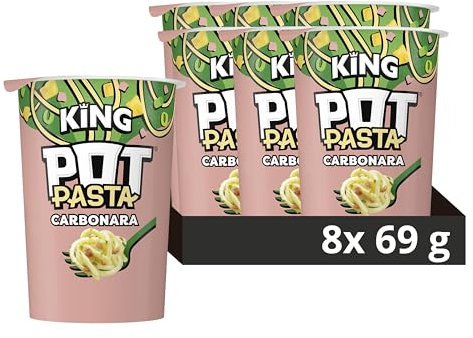 Pot Pasta King Creamy Carbonara instant hot snack from the nation's favourite instant noodle brand* quick snacks for when you need filling up Instant Noodle 8x 69 g