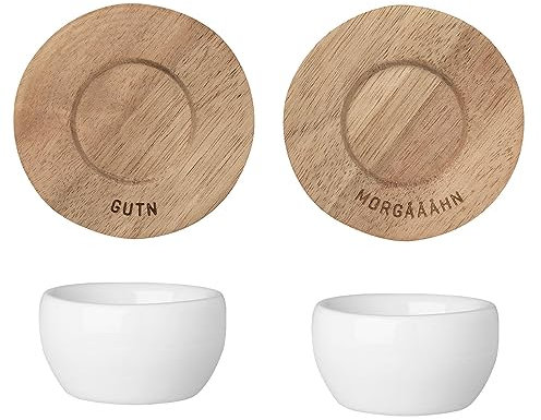 Colour-up äggkopp set om 2 med fat porslin – hjuldesign, färg: 13755 13754