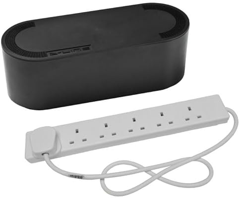Cable Tidy Unit Large with 6 Way Socket Extension (Black)