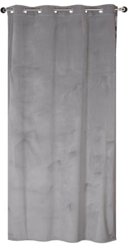 Atout Ciel Rideau Velours à œillets 140x240cm prêt à Poser, Gris