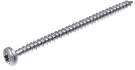 SECCARO spånskivsskruv halvcirkelformat huvud 6 x 90 mm, rostfritt stål V2A VA A2, träskruv med full gänga, TX/sexkantsrund, 75 stycken