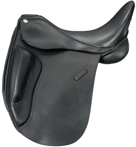 Tough 1 Unisex – Erwachsene Equitare Dressage Saddle with Adjustable Gullet-17 Sattel, Schwarz