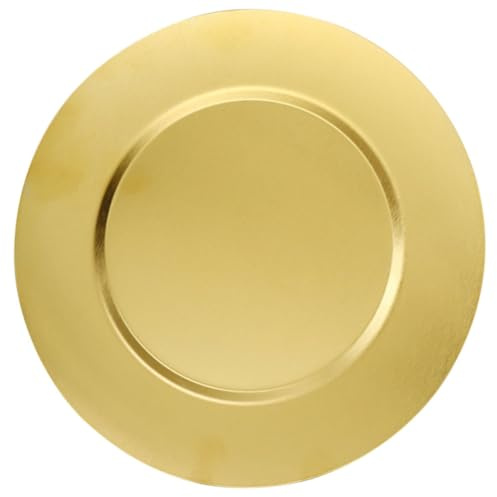 Amosfun Piatto Rotondo Colore Oro in Acciaio Inossidabile Porta Snack e Cibo Resistente alla Pressione Design Vintage per Barbecue e Picnic per Ragazzo Ragazza