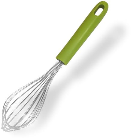 Fackelmann Frusta da cucina con manico in plastica riciclata certificata GRS, materiale parte funzionale in acciaio inox, dimensioni 32 x 7.5 x 7.5 cm