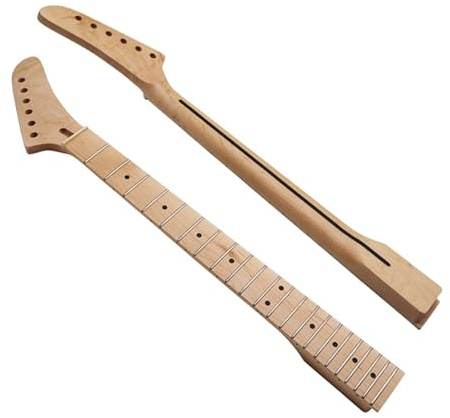 Manche De Guitare Rechange Manche De Guitare Électrique En Érable Mat Manche En Forme De T Tête Banane 6 Cordes 22 Frettes