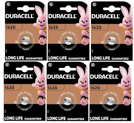 6X Duracell 1620 (6 Blister Da 1 Batteria) 6 Pile (CR1620)