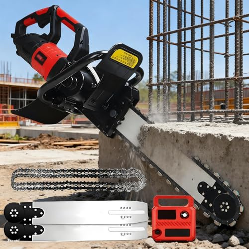 pedenencelia Upgrade 9500w/9800w Electric Concrete Chainsaw-48cm/18.8in Deep Cutting Capacity,Pure Copper Motor, More Precise Straight-Line Cutting, for Granite, Reinforced Concrete 9500W