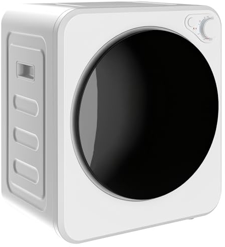 HOMCOM Sèche-linge à évacuation portable 4 Kg, sèche-linge électrique 400/800 W compact, 5 modes de séchage, tambour réversible en acier inoxydable, charge frontale, pour appartement dortoir, blanc