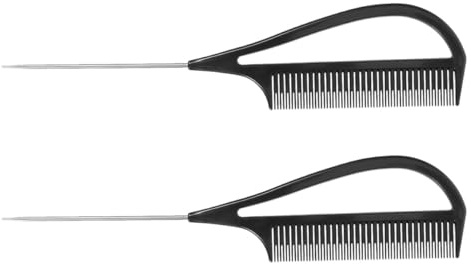 Abaodam Peines para Rayar el Cabello de Peluquería con Pasador de Metal, 2 Piezas, Material Plástico y Metal, Diseño para Coloración y Uso Profesional en Salones