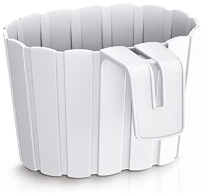 Prosperplast Boardee Hook Balkonblumentopf Balkonkasten Blumentopf Pflanzkübel (144x212x130mm, Weiß)
