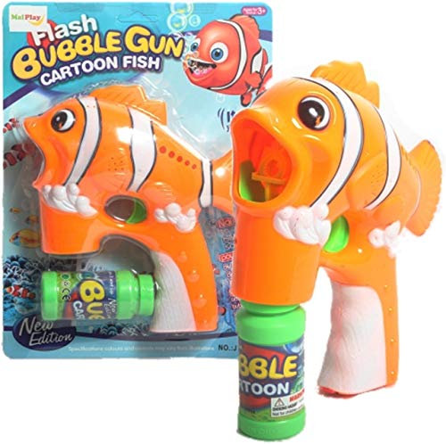 MalPlay Seifenblasenpistole Blasenmaschine | Seifenblasenmaschine drinnen und Draußen | Pistole Bubble Gun | 150ml | Seifenblasen für Babys ab 3 Jahren