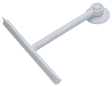 Gedy Bianco G-Mirissa, Limpiacristales para Ducha Color Gancho con Ventosa, Limpiador de Cristal de Resina y Goma, Medidas 23 x 22 x 3 cm y Peso 0,1 kg, 2 años de garantía, diseño R&S, única