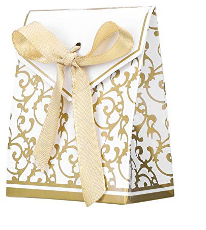 Geschenkbox 50 Stück Geschenkverpackung Klein Set Geschenkschachtel mit Bändern Geschenkkarton Blumen Papierbox Süßigkeiten Bonbons Pappbox Geschenk Schachtel Hochzeit Geburtstag Weihnachten