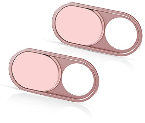 CloudValley Tapa Webcam Slide, 0.6mm-Thin Metal | Web Camera Cover para MacBook Pro, MacBook Air, iPad Pro, Portatil, Mac, PC, iPhone, ASUS, HP, 2-Paquete, Rosa