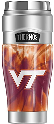Virginia Tech OFFICIAL Tie-Dye THERMOS STAINLESS KING Stainless Steel Travel Tumbler, Vacuum Insulated & Double Wall, 16oz