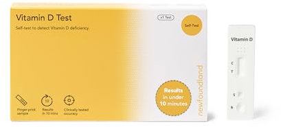 Newfoundland Vitamin D Test Kit - UV Deficiency Detection - 99% Accurate Home Test for Vitamin D Levels - Certified by CE - Blood Test Kit for D3 & D2 - Sunlight & UVB, Single Person Testing