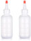 AOVNA 2 Pack Applicator Bottles with Tip Squeeze Plastic Graduated Bottles for Salon Hair Care (120ml), Red
