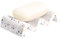 Luxspire Jabonera para Baño, Bandeja de Jabón Baño de Resina de Auto-Drenaje con Patrón de Mármol para Fregadero Cocina Lavabo, Soporte de Jabón Ducha para Esponjas Estropajos Porta Jabón,Color+Blanco