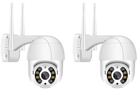 Anksono 1080P Camara Vigilancia WiFi Exterior, Cámara IP Vigilancia Domicilio con Visión Nocturna en Color, Detección de Movimiento, Audio Bidireccional, Grabación Continua 24/7, IP66(2 Pack)