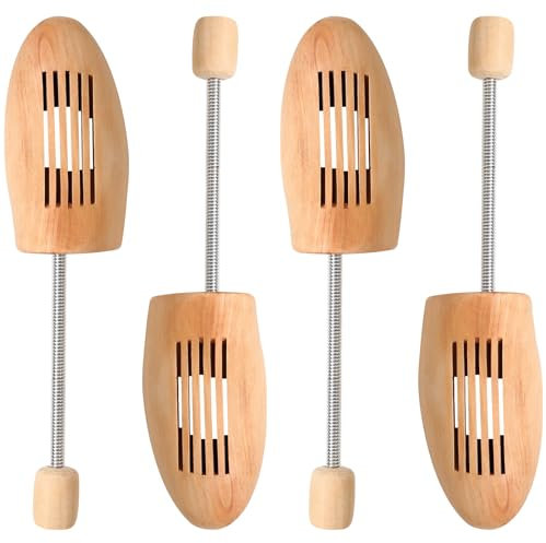KUOGAS 2 Paires de Tendeurs de Chaussures pour Hommes et Femmes, Fabriqués en Bois de Pin Naturel, Anti-Rides, Respirants, Tailles Disponibles, Adaptés aux Chaussures en Cuir (2 Paires: 42-43)