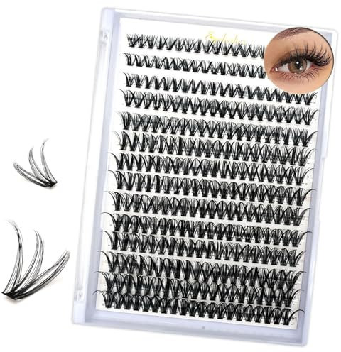 iCovalescent 280 pcs Pestañas Postizas Cluster Lashes Kit, Mixed Eyelashes, Kit Pestañas Pelo a Pelo DIY, Pestañas Postizas 30D+40D, Extensiones de Pestañas with Lash Bond