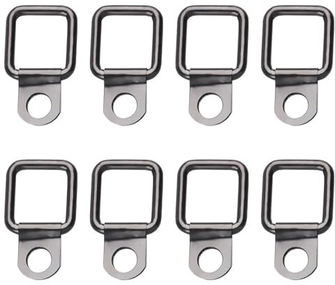 IUSOT Juego de 8 anillos en D de acero inoxidable con 200 kg de carga, accesorios para remolque de acero inoxidable para asegurar la carga de camiones, barcos, coches, kayaks