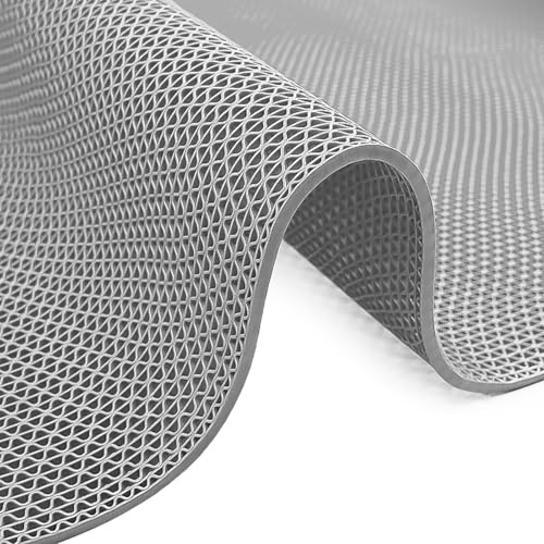 FVTVHEV Drainage Non Slip Floor Mat PVC Rug Gripper Anti Slip Matting PVC Rug Gripper Anti Slip Matting Thickness 5mm Suitable for Parking Lots, corridors, bathrooms, Factories, etc(Gray,90x300cm)