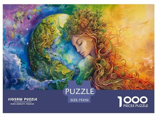 1000 Pieces Planet_earth Jigsaw Square Puzzle for Adults Wooden Puzzles Unique Challenge Games 1000pcs (75x50cm)