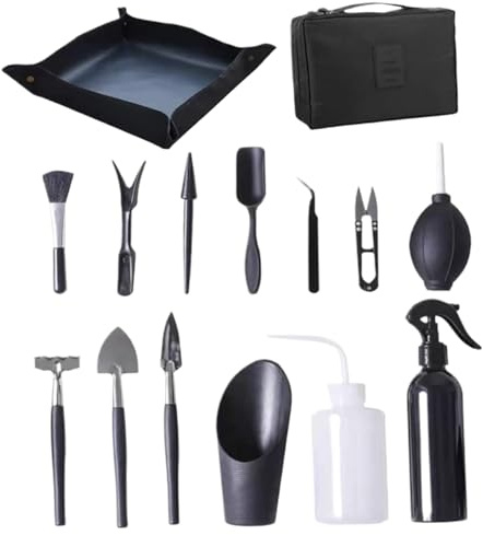 Grtheenumb Tools|Verktygssats 15 st/set mini handhållen bonsaiträd kit professionell bonsai transplantation bevattning trimning trädgårdsverktyg för växtvård