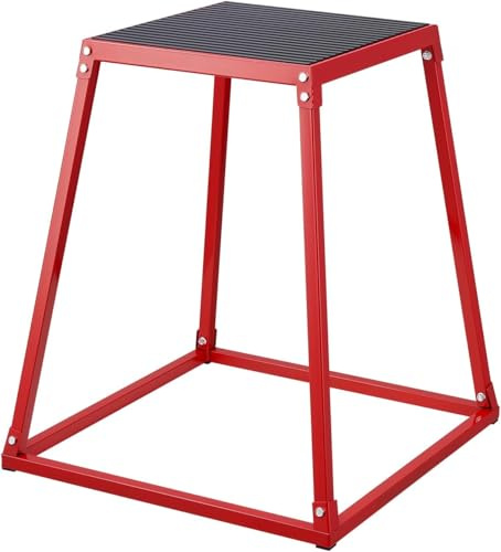 Aptliton Plyometric Jump Boxes, Platform and Jumping Agility Box, Anti-Slip Fitness Exercise Step Up Box Set for Home Gym Training, Conditioning Strength Training, 12/18/24/30 Inch Plyo Box, Red