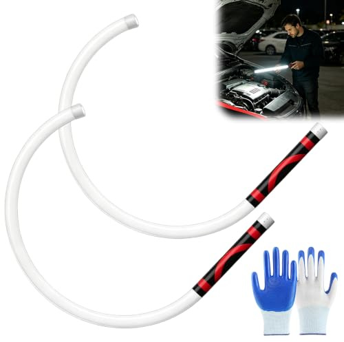 Wxeadu 2 Stück Biegsame LED Arbeitsleuchte, USB-C Arbeitsleuchte LED Akku Magnet mit Handschuhe, 73cm Flexibler Stab mit 360° Knickbar, Arbeitslampe LED für Werkstatt,Inspektion,Camping & Notlicht