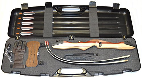 Ragim Wildcat Plus - Arco ricurvo per principianti con valigia, arco manuale destro e sinistro, 28 lbs, 56