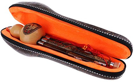 Backbayia Estilo Chino Flauta de Bambú Hulusi Cucurbit Flute Instrumento Musical C Tono con Caja
